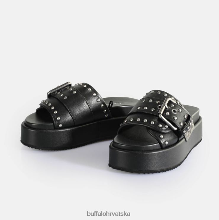 crno Buffalo noa rock slide sandale s platformom veganske |slajdova TDD6T156